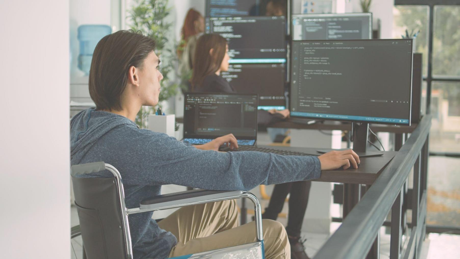 Professional team reviewing digital financial processes and workflow improvements